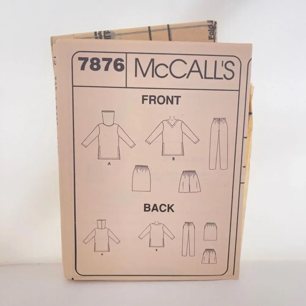 #7876 McCalls Misses Top Pull on Pants Shorts and Pull on Skirt Sewing Pattern S